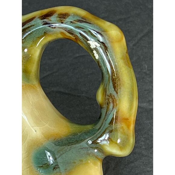 Vintage Hull Wall Pockets Pair Set Woodland Floral Green Pink 1940s Conch Shell - Picture 9 of 11